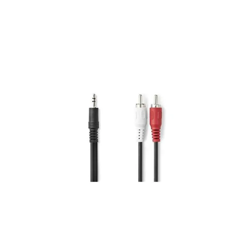 NEDIS stereofonní audio kabel/ 3,5 mm zástrčka - 2x CINCH zástrčka/ černý/ bulk/ 1m (CAGL22200BK10)