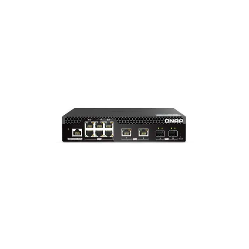 QNAP riadený switch QSW-M2106R-2S2T (6x 2,5GbE RJ45, 2x 10GbE RJ45, 2x 10GbE SFP+, malá šírka) (QSW-M2106R-2S2T)