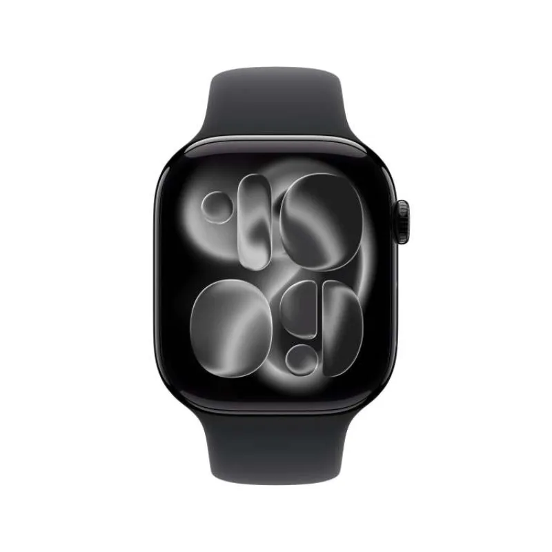 Apple Watch Series 11 GPS 46mm Jet Black Aluminium Case with Black Sport Band - M/L (meux4mp/a)