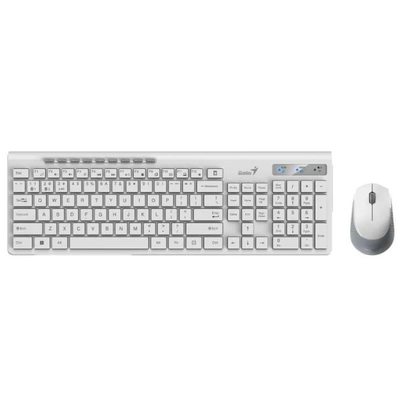 Genius SlimStar 8230 Set klávesnice a myši, bezdrátový, CZ+SK layout, Bluetooth, 2,4GHz, USB, bílá (31340015403)