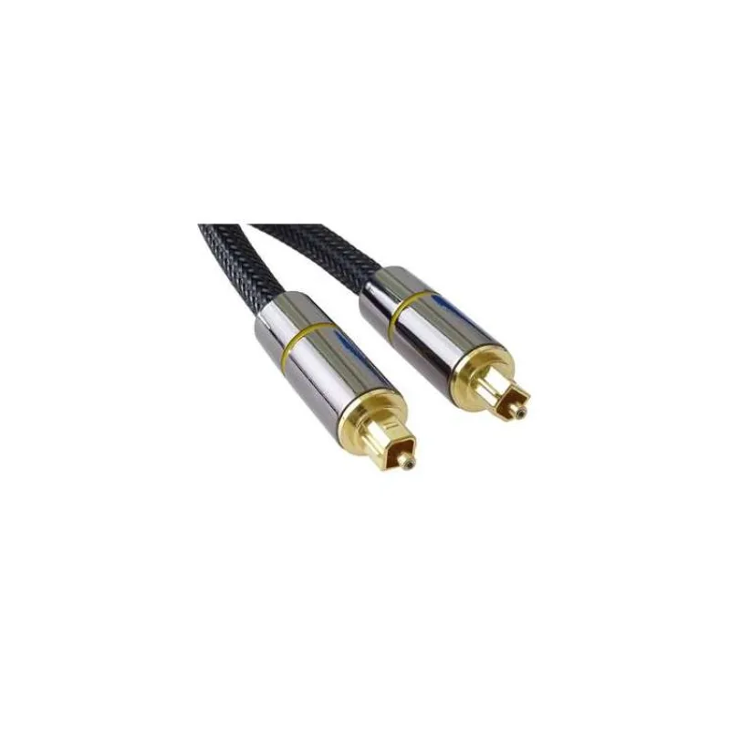 PremiumCord optický audio kábel Toslink, OD:7 mm, zlaté kovové prevedenie + nylon, 1 m (kjtos7-1)