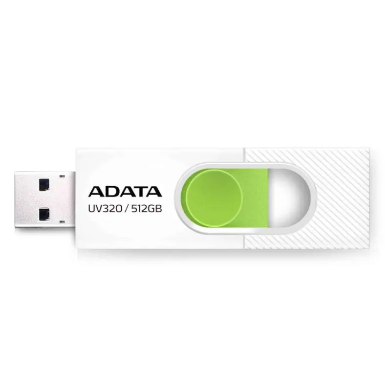 ADATA Flash Disk 512GB UV320, USB 3.2, bílo-zelená (AUV320-512G-RWHGN)
