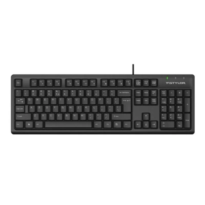 A4tech FK12, multimediální kancelářská klávesnice, CZ/US, USB, černá (FK12-BK)