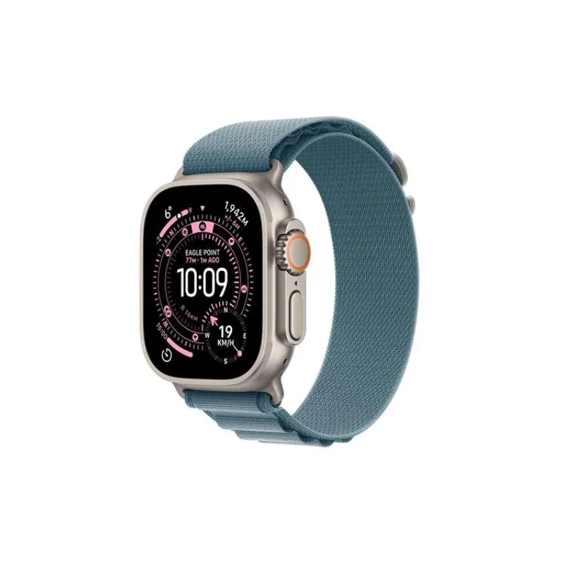 Apple Watch Ultra 3 GPS + Cellular 49mm Prírodný titán so svetlo modrým alpským ťahom - M (MEWM4QC/A)