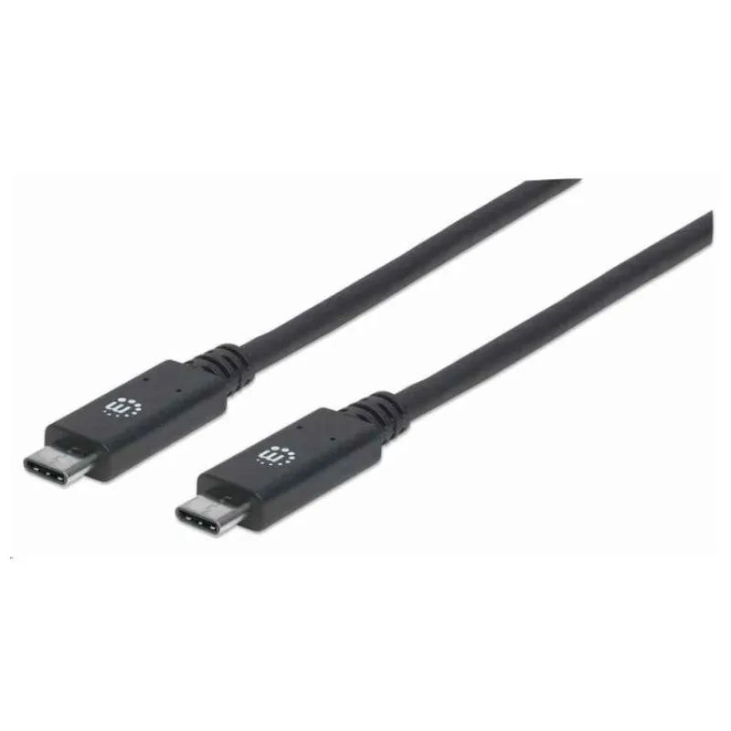 Kábel Manhattan USB-C, USB 3.1 Gen 2, USB-C samec na USB-C samec, 10 Gb/s, 5 A, 1 m, čierna (355223)