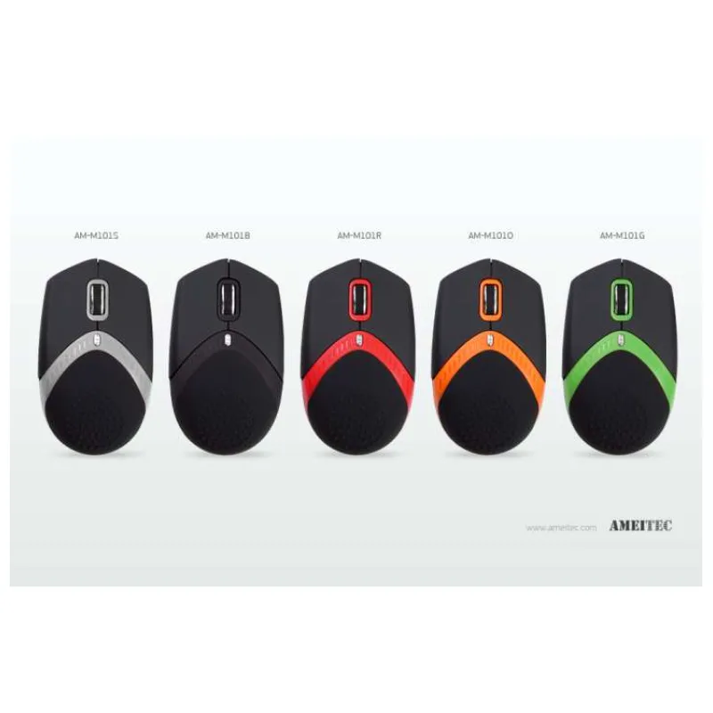 AMEI AM-M101O/Ergonomická/Optická/1 600 DPI/Drôtová USB/Čierna-oranžová (AMEI AM-M101O)