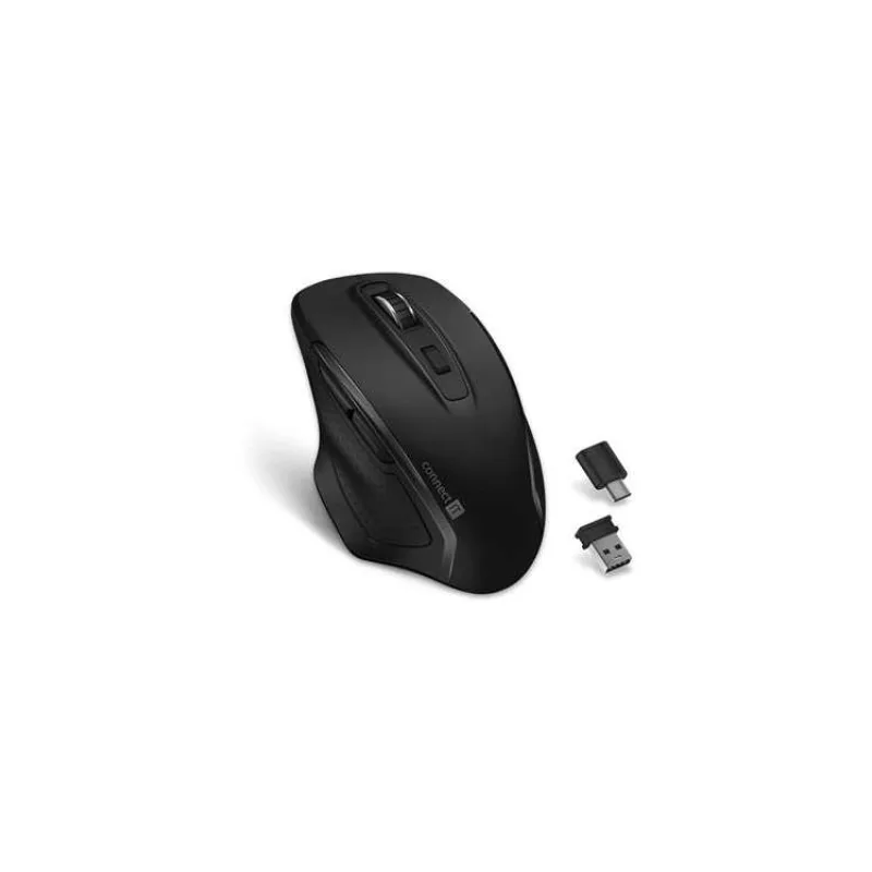CONNECT IT Dual SmartSwitch bezdrátová myš, USB-A + C, ČERNÁ (+1x AA baterie zdarma) (CMO-3100-BK)