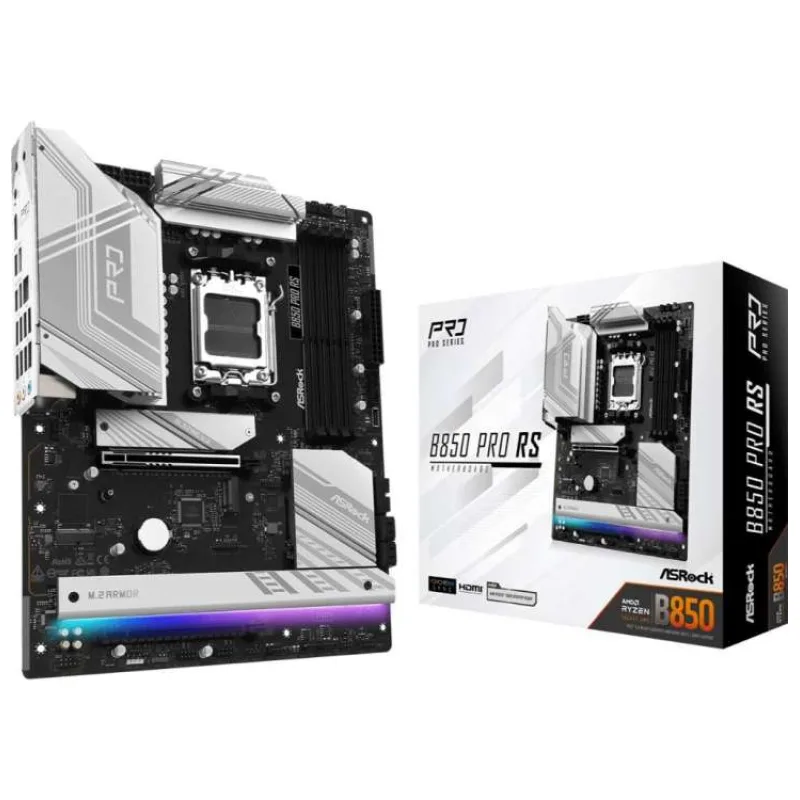 ASRock MB Sc AM5 B850 Pro RS, AMD B850, 4xDDR5, 1xUSB-C, 1xHDMI, ATX (B850 Pro RS)