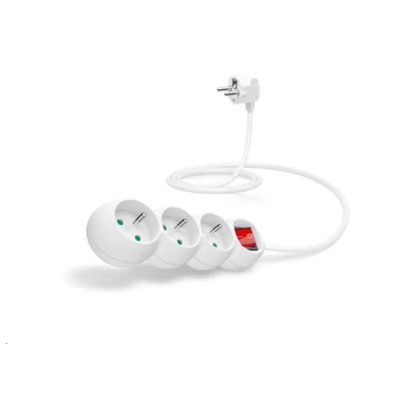 CONNECT IT prodlužovací kabel 230 V, 3 zásuvky, 1,5 m, s vypínačem (bílý) (CI-1288)