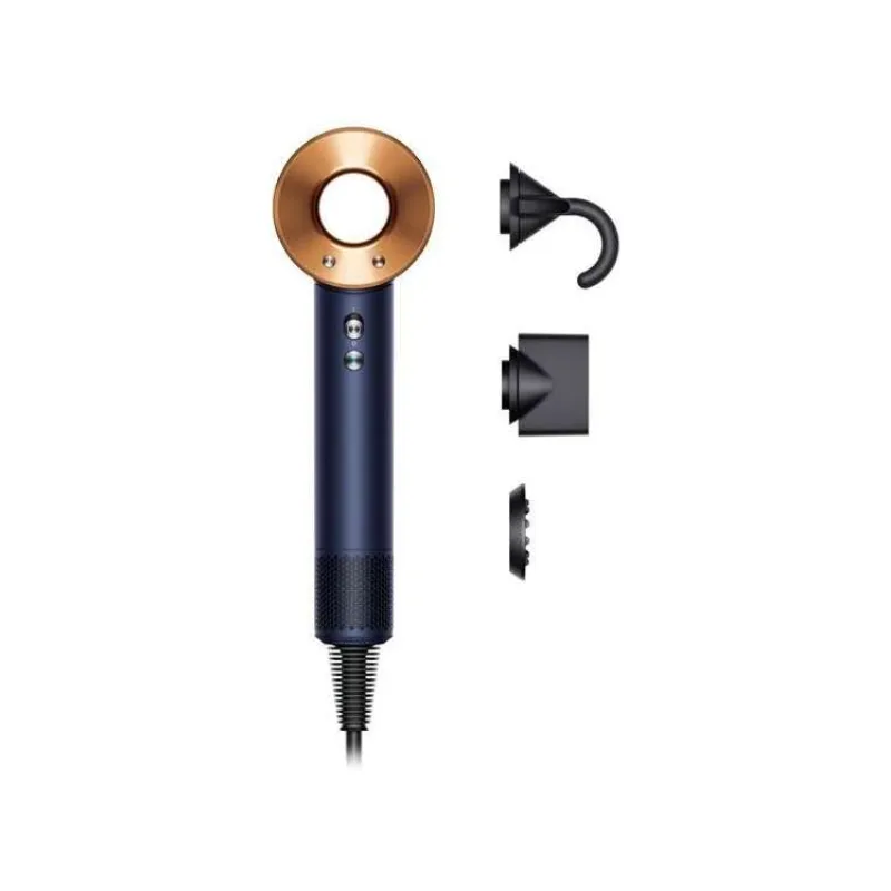 Dyson Supersonic HD07 T1/T2 fén, 1600 W, 3 rychlosti, 4 teploty, koncentrátor, pruská modrá/měděná (113277-01)