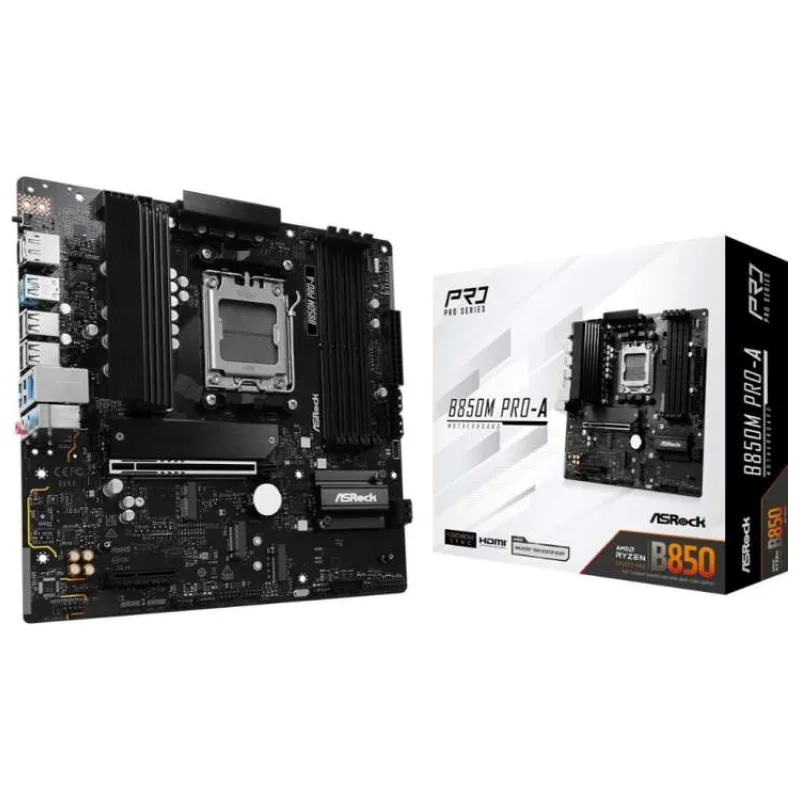ASRock MB Sc AM5 B850M PRO-A, AMD B850, 4xDDR5, 1xDP, 1xHDMI, mATX (B850M PRO-A)