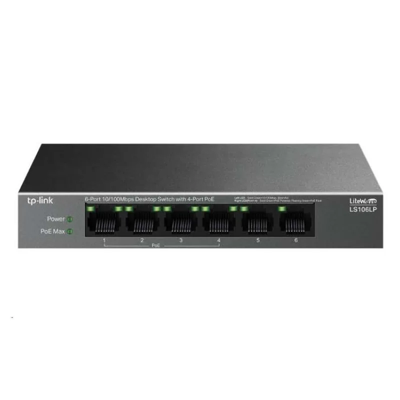 TP-Link LS106LP Switch 2x LAN, 4x LAN s PoE, 41W (LS106LP)