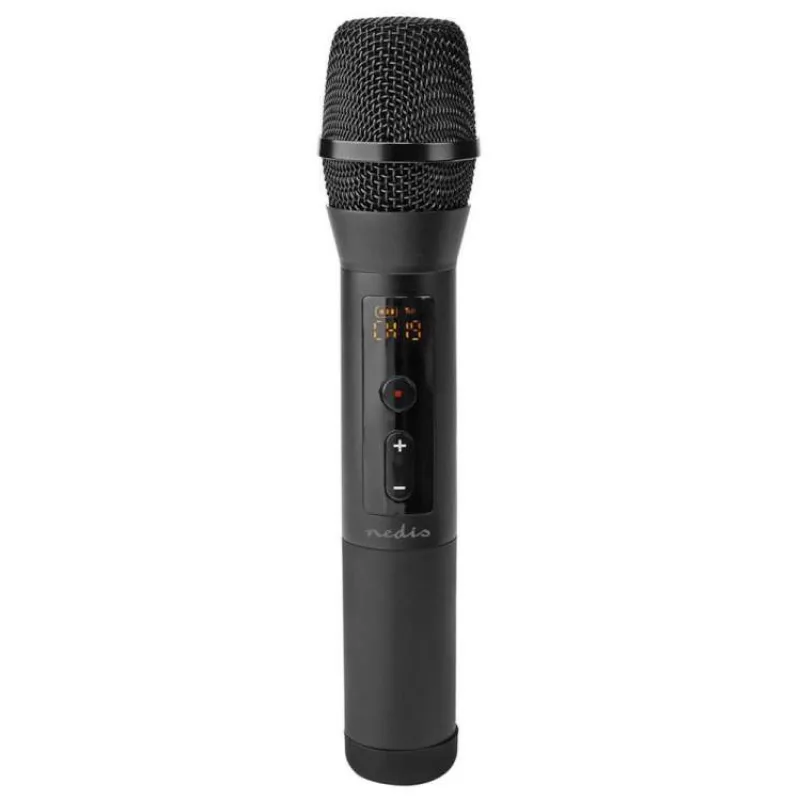 NEDIS bezdrátový mikrofon set/ Kardioid/ 1000 Ohm/ -95 dB/ ovládání hlasitosti/ černý (MPWL200BK)