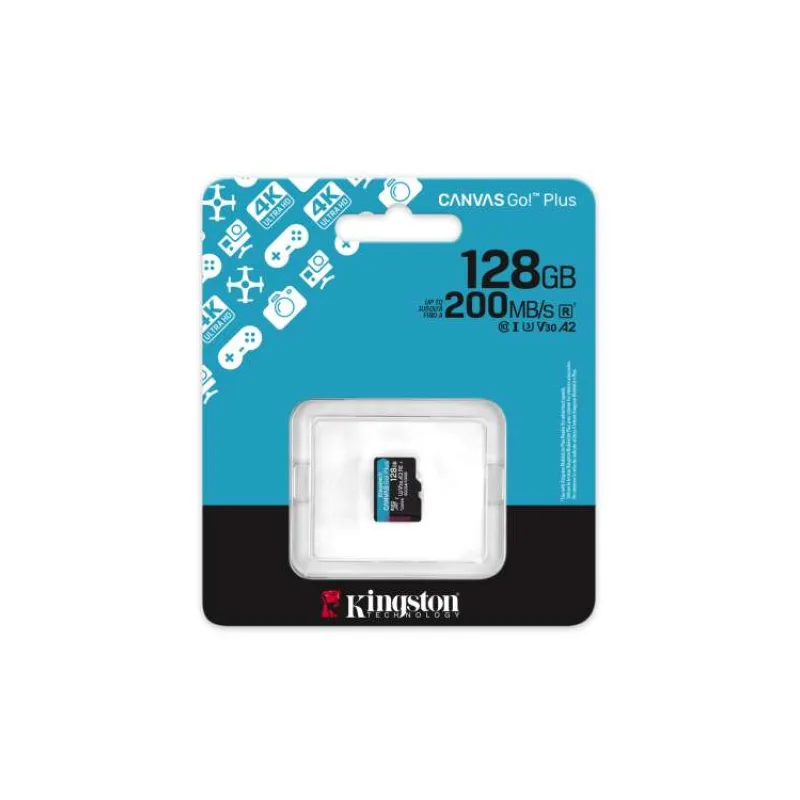 Kingston Canvas Go Plus A2/Micro SDXC/128GB/UHS-I U3 / Class 10 (SDCG4/128GBSP)