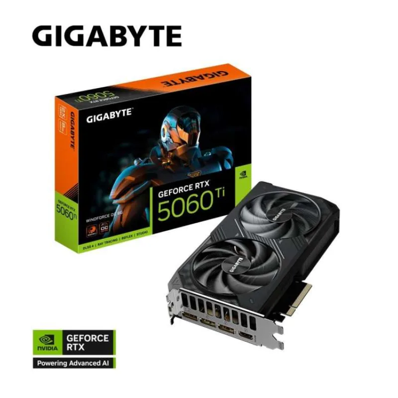 GIGABYTE VGA NVIDIA GeForce RTX 5060 Ti WINDFORCE OC 8G, 8G GDDR7, 3xDP, 1xHDMI (GV-N506TWF2OC-8GD)
