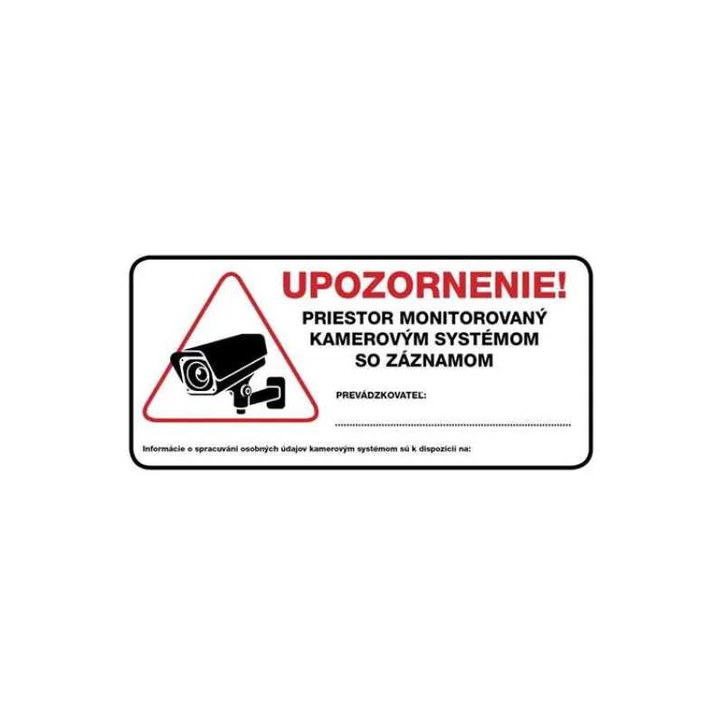 Výstražná samolepka SK - Priestor monitorovany kamerovym systemom (IPCAM-NALEPKA-U)