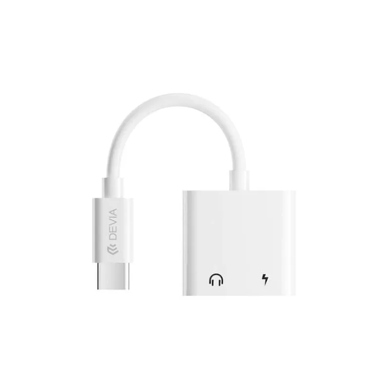 Devia Smart Series Adapter USB-C to Dual USB-C - White (6938595354137)