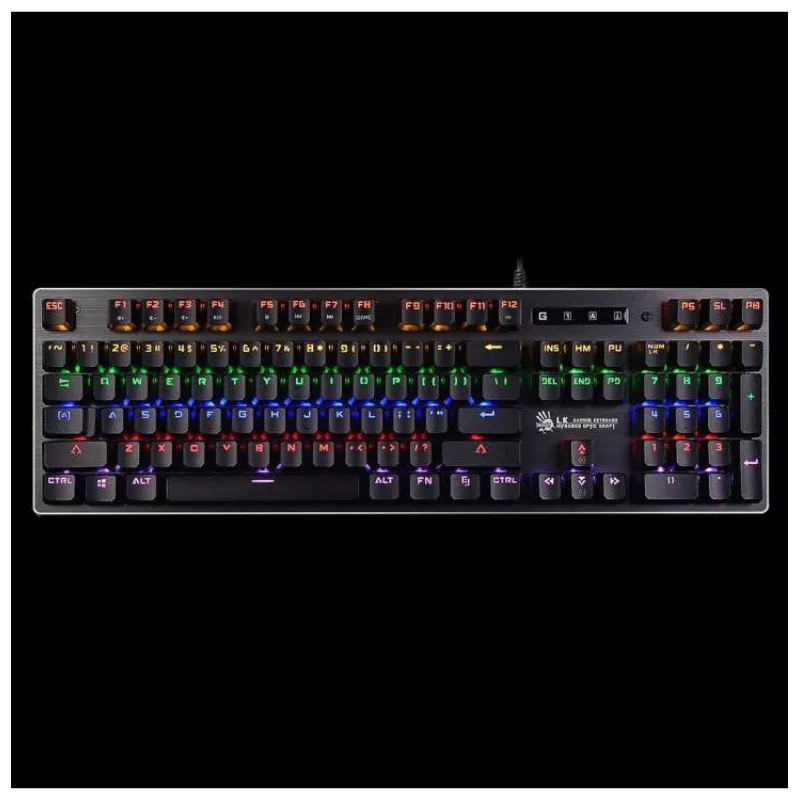 A4tech Bloody Klávesnice B760, herní klávesnice, mechanická, drátová, Green Switch, CZ/SK, Černá (B760-BK-GS)