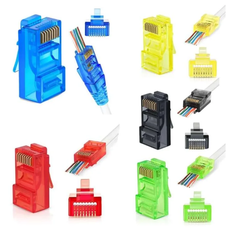 W-Star Konektor UTP RJ45EZ Cat5e 100ks pozlátený, mix, pass cez ethernet RJ45EZ5SM (RJ45EZ5SM)