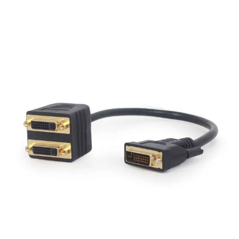 GEMBIRD A-DVI-2DVI-01 Adaptér/rozdvojka DVI-D samec na 2× DVI-D samice – 0,3 m, černý (A-DVI-2DVI-01)