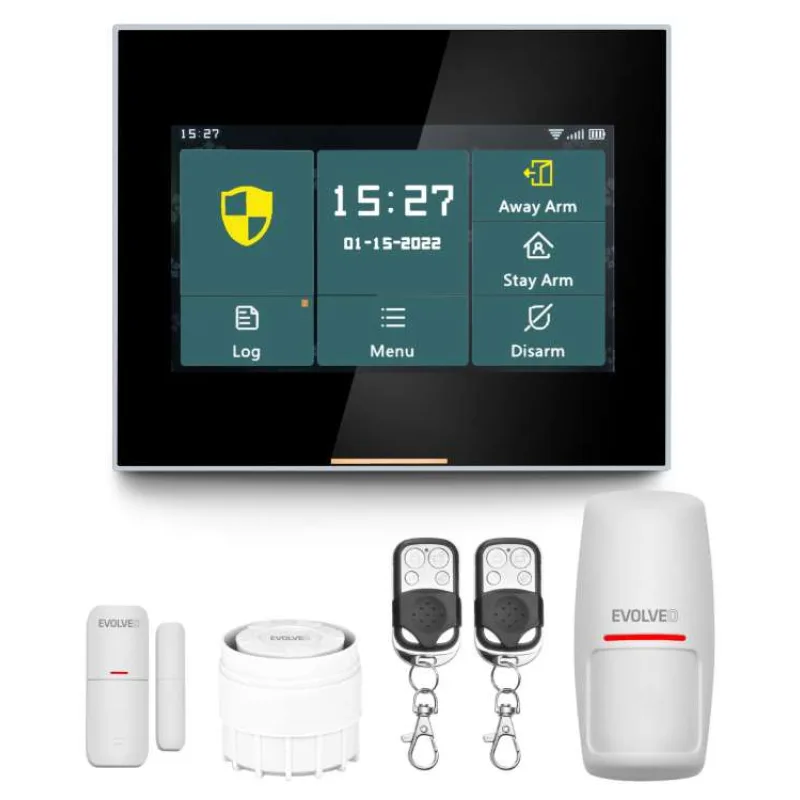 EVOLVEO Alarmex Pro, chytrý bezdrátový Wi-Fi/GSM alarm, 4.3“ barevný displej IPS (ALM304PRO)