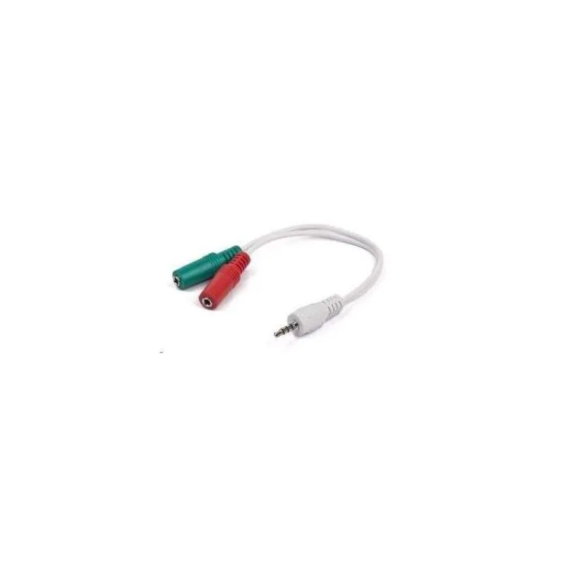 Kábel CABLEXPERT rozdvojka jack 3,5mm (4 pólový) na 2x3,5mm M/F, 20cm, biely (CCA-417W)