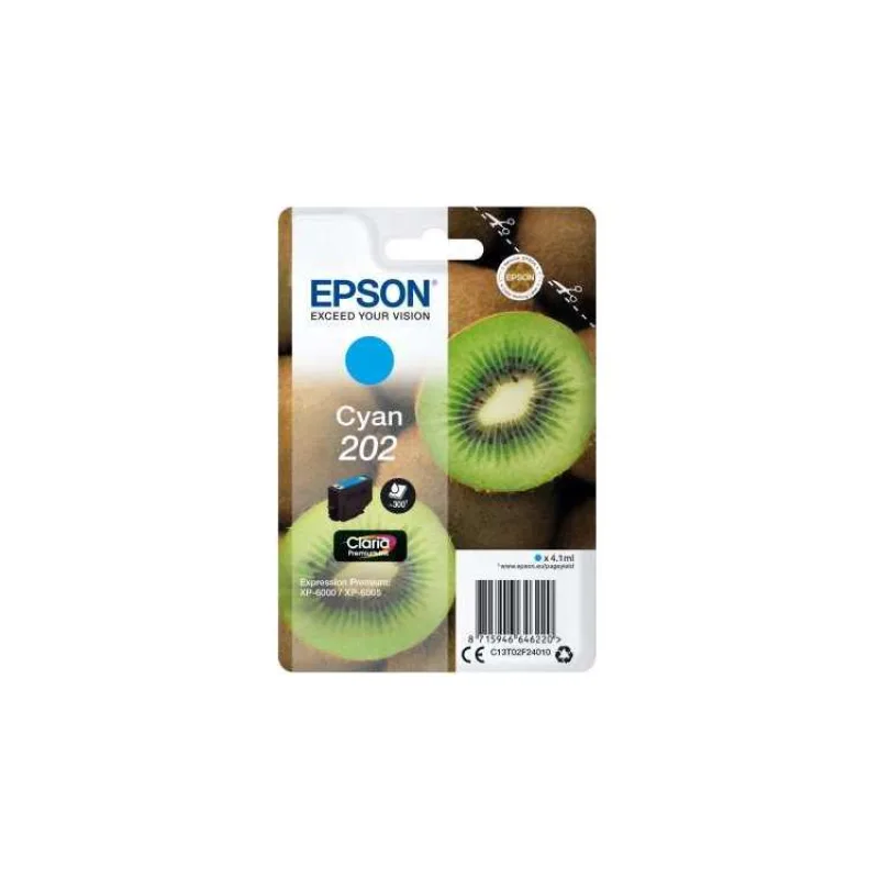 Atramentová tyčinka EPSON Singlepack "Kiwi" Cyan 202 Claria Premium Ink 4,1 ml (C13T02F24010)