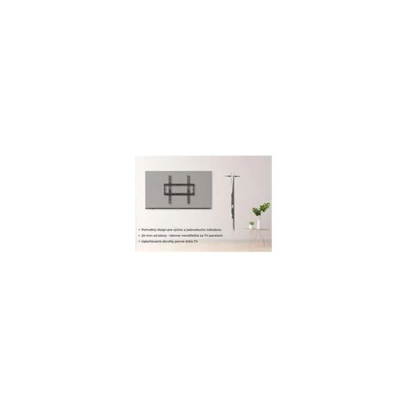 KIVI TV fixný nástenný držiak, VESA max 200x200 , 23" - 43", max 45 kg, čierny (BASIC-22F)