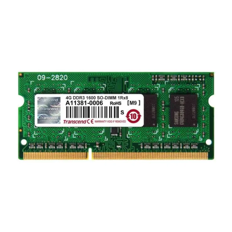 Transcend paměť SODIMM DDR3 4GB 1600MHz 1Rx8 CL11 (TS512MSK64V6H)