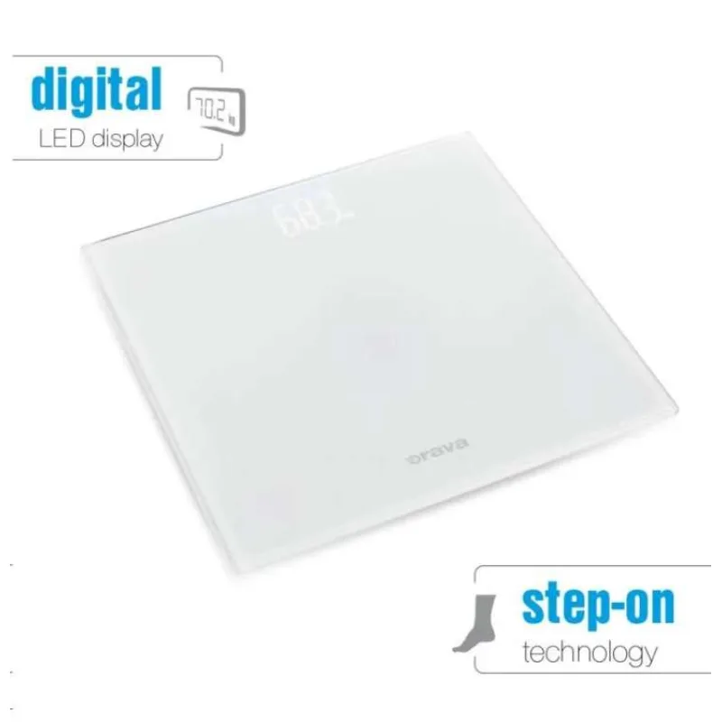 Orava osobní digitální váha, do 180 kg, LED displej, automatické zapnutí dotykem chodidla (EV-520)