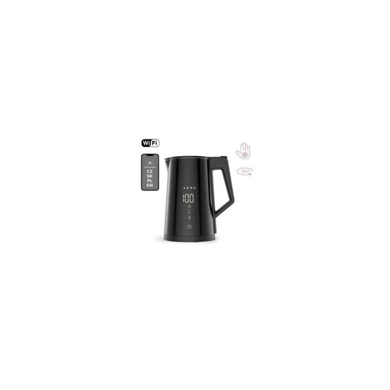AENO Rychlovarná smart kanvica EK7S - cierna 2200W,1,7 l,Strix,dvojité steny,regulácia teploty,WiFi, LEDdisplej,auto vyp (AEK0007S)
