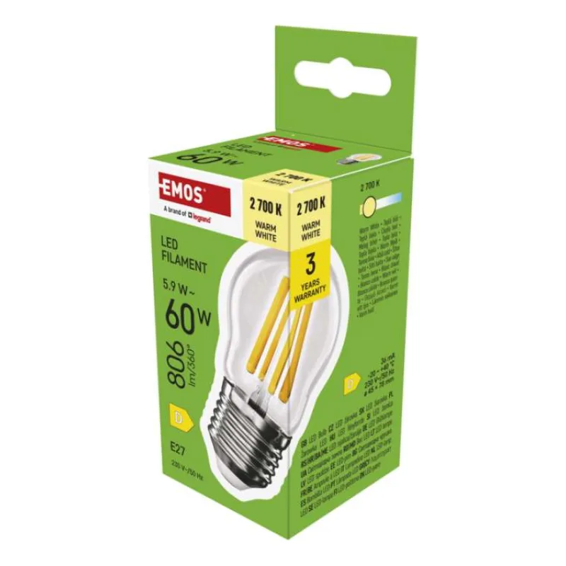 EMOS LED FLM MINI GL 5,9 W (60 W) 806lm E27 WW (1525743211)