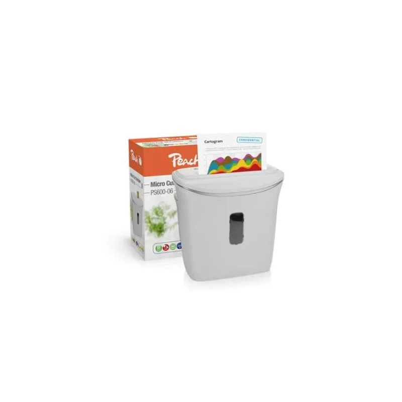 PEACH skartovač Micro Cut PS600-06, P-,5 65dB, 4 listy, autostart, 12 L koš (PS600-06)
