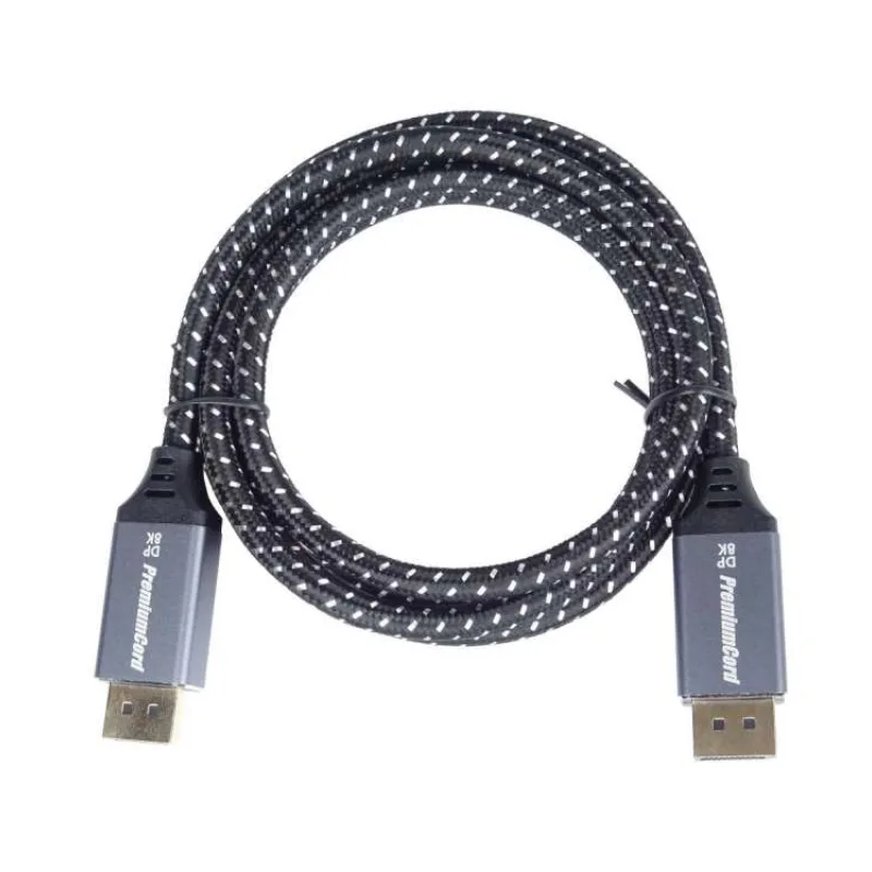 PremiumCord DisplayPort 1.4 8K prípojný kábel, kovové a pozlátené konektory, 3m (kport10-03)