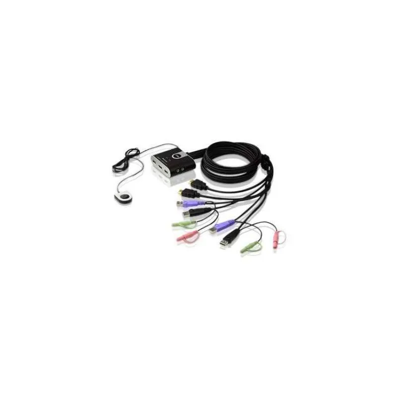 ATEN 2-port HDMI KVM USB2.0 mini, audio, 1.2m kabely, DO (CS692-AT)