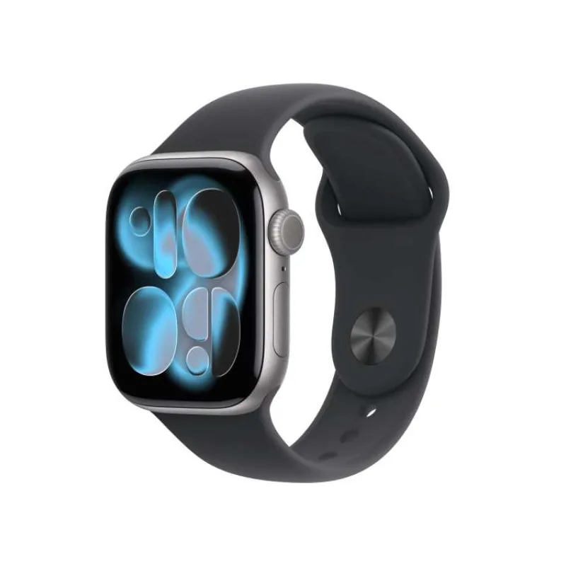 Apple Watch Series 11 GPS + Cellular 42mm Kozmický sivý hliník s čiernym športovým remienkom - S/M (MF8A4WF/A)