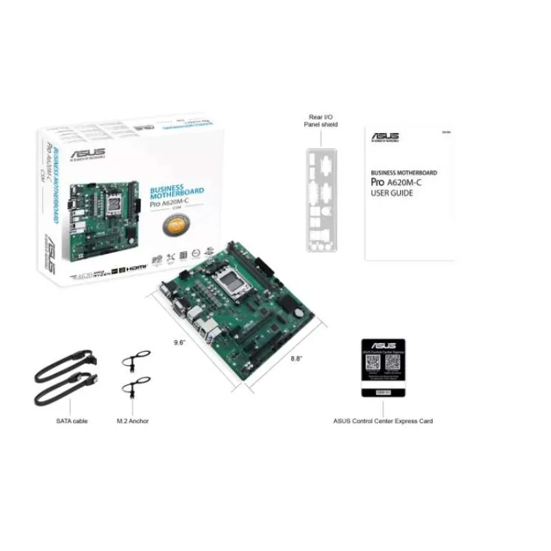 ASUS MB Sc AM5 Pro A620M-C-CSM, AMD A620, 2xDDR5, 1xHDMI, 1xDP, 1xVGA, 1xDVI-D, mATX (90MB1F80-M0EAYC)