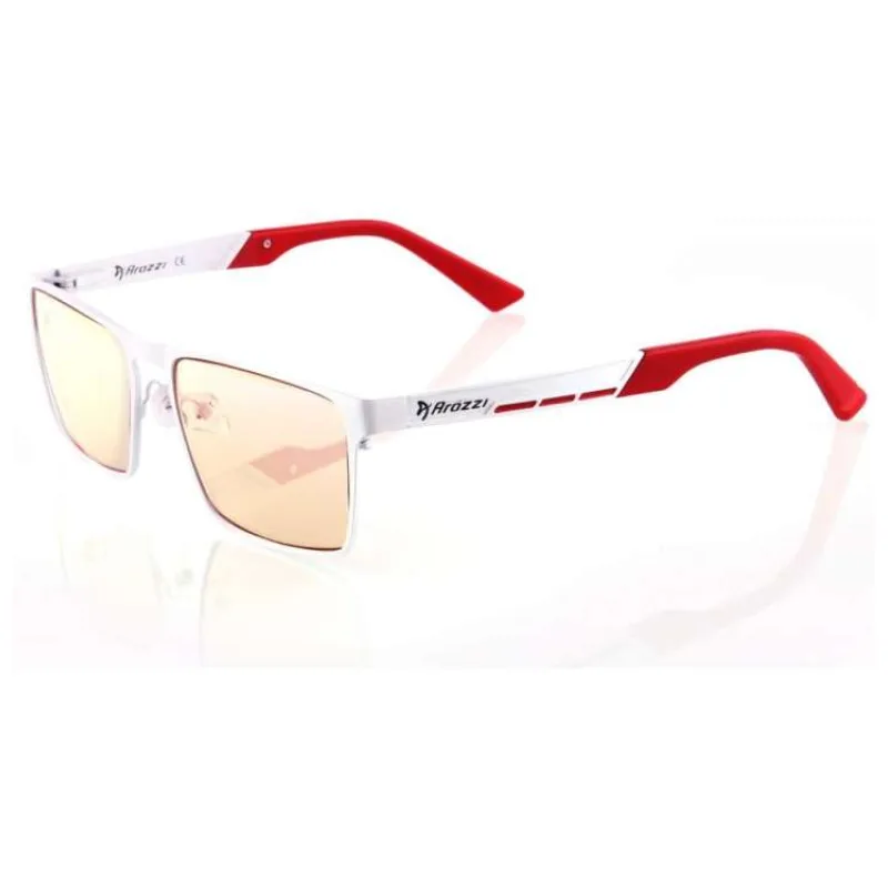 AROZZI herní brýle VISIONE VX-800 White/ bíločervené obroučky/ jantarová skla (VX800-1)