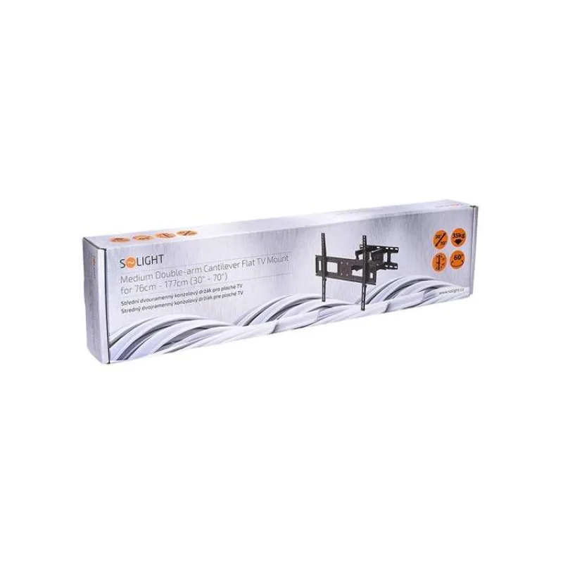 Solight střední dvouramenný konzolový držák pro ploché TV, 76cm - 177cm (30" - 70") (1MK41)