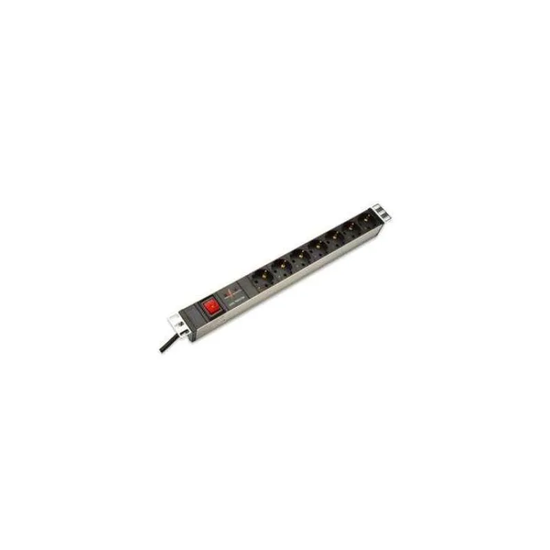 DIGITUS 1U hliníkový PDU, stojanový, 7x bezpečnostní vývod 16A zástrčka, 250VAC 50/60 Hz, vypínač, přepěťová ochrana (DN-95407)