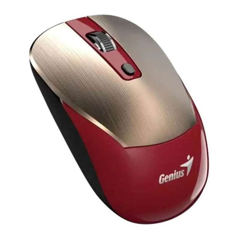 Genius NX-7125 Myš, bezdrátová, optická, 1200DPI, 4 tlačítka, Copilot, 2,4GHz, USB-A, 1× AA baterie, červeno-zlatá (31030044403)