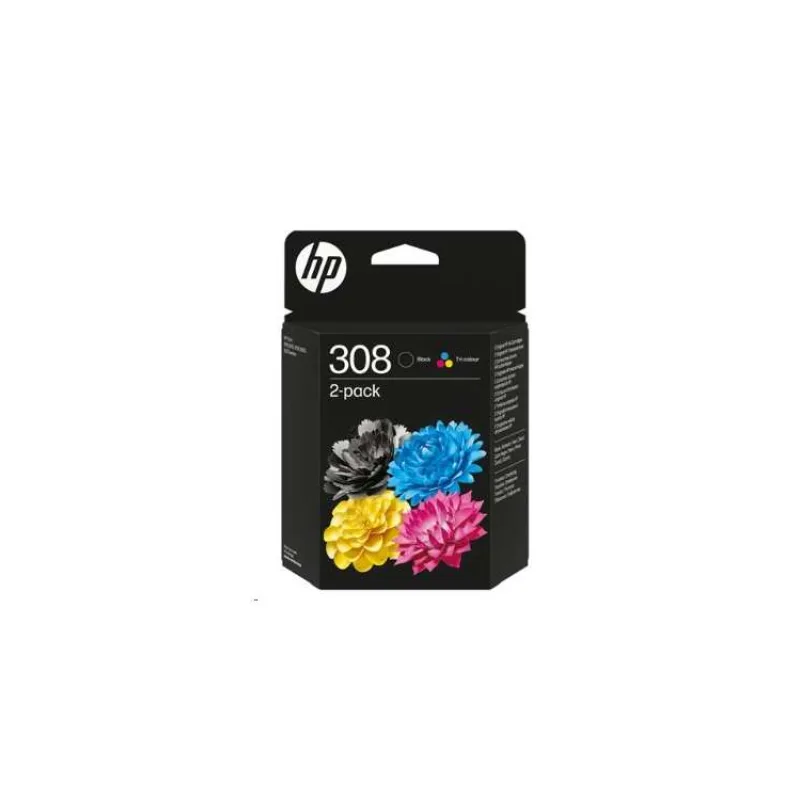 HP 308 - 2-balenie - čierna, žltá, azurová, purpurová - originál - atramentové cartridge (6L6S6UE)