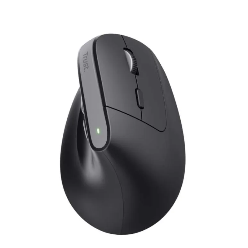 TRUST myš Bayo+ Ergonomická vertikální myš, Bezdrátová, černá (25146)
