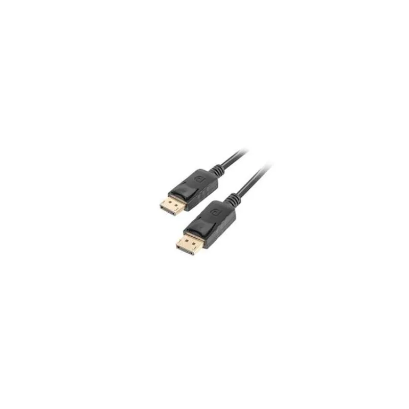 LANBERG připojovací kabel DisplayPort 1.2 M/M, 4K@60Hz, délka 1m, černý, se západkou, zlacené konektory (CA-DPDP-10CC-0010-BK)