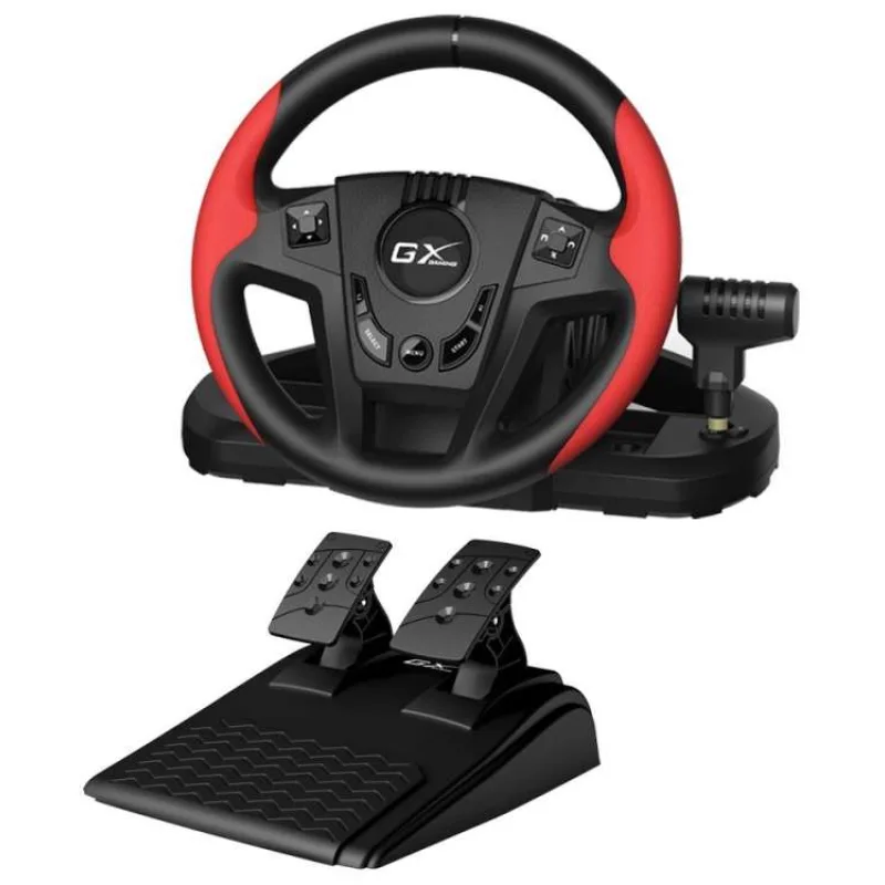 Genius GX Gaming SpeedMaster, Volant, pedály, řadicí páka, pro PC, PS3, PS4, USB, vibrace, černo-červený (31620003400)