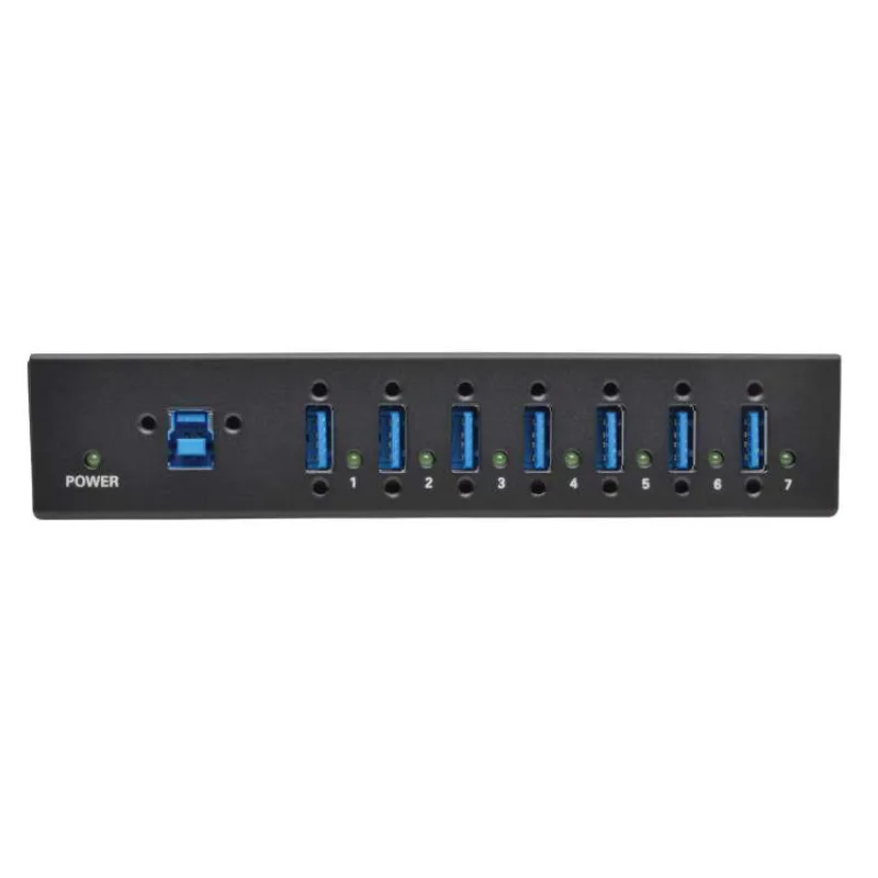 Rozbočovač 7x USB 3, priemyselný, odolnosť ESD 20kV, kovové púzdro, možnosť montáže (U360-007-IND)