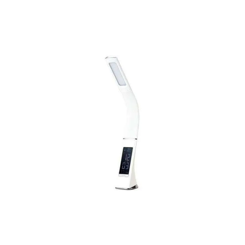 IMMAX LED stolní lampička Leather/ 6,5W/ 300lm/ 5V/1A/ 3 barvy světla/ flexibilní rameno/ možnost vypnutí LCD/ USB/ bílá (08949L)