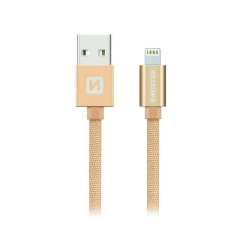 Swissten Data Cable Textile USB / Lightning 2 m, gold (71523304)