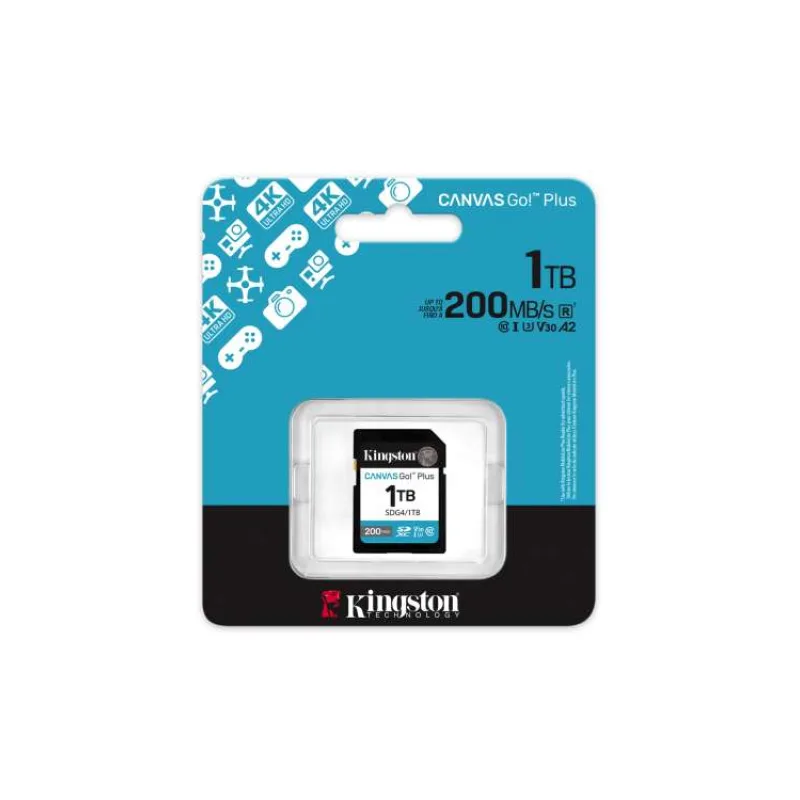 1 TB .SDXC karta Kingston Canvas Go Plus Gen4 ( r200MB/s, w160MB/s ) (SDG4/1TB)