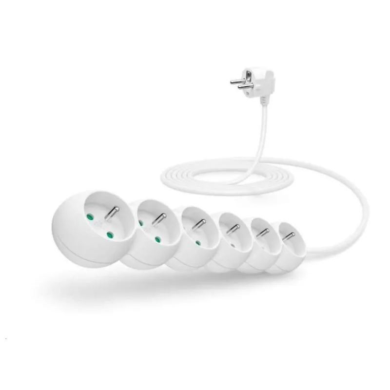 CONNECT IT prodlužovací kabel 230 V, 6 zásuvek, 3 m, bez vypínače (bílý) (CI-1313)